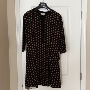 Black and Tan Polka Dot Dress